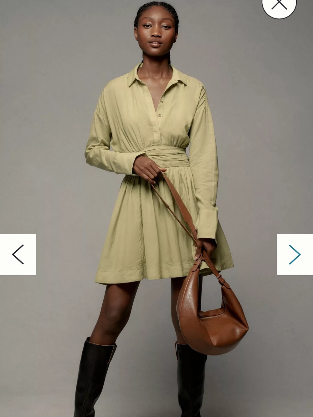 Maeve Shirt-Waist Mini Dress Long Sleeve